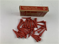 Vtg. 'Champion' Polished Wood Golf Tees by Jaymar Specialty Co in Large Original Box 