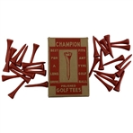 Vtg. Champion Polished Wood Golf Tees by Jaymar Specialty Co in Large Original Box 