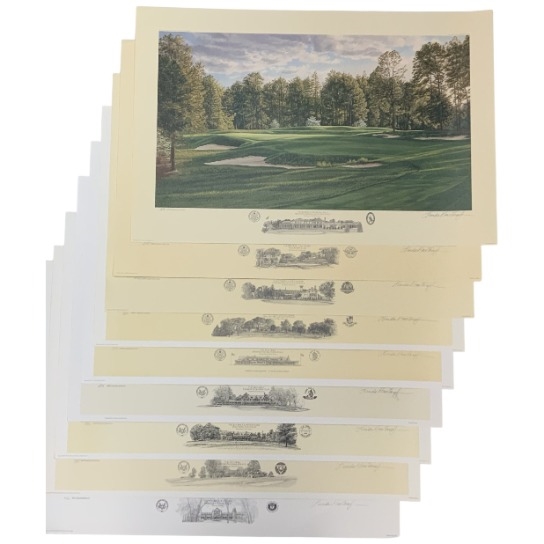 Set of Nine (9) Linda Hartough Signed Ltd Ed US Open 20 1/2x30" Prints Including Shinnecock