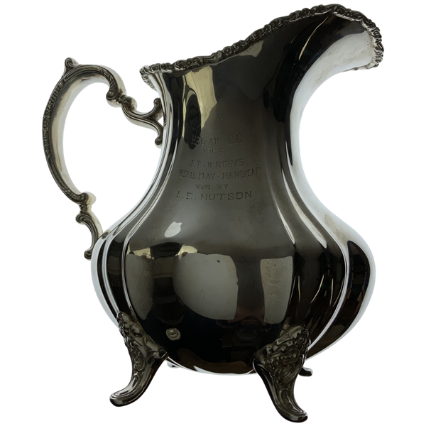 1956 Bel-Air Country Club Poole Sterling Silver Lancaster Rose Pattern Trophy Pitcher - 34 oz!