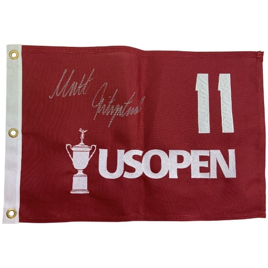 Matt Fitzpatrick Signed 2022 US Open at The County Club of Brookline Flag JSA ALOA