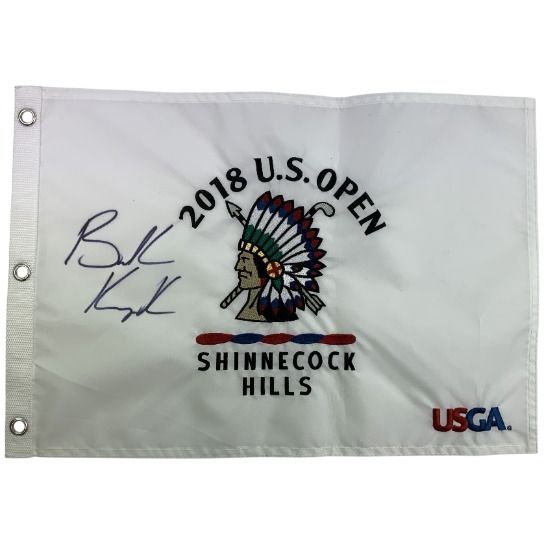Brooks Koepka Signed 2018 US Open Shinnecock Hills Golf Flag JSA ALOA