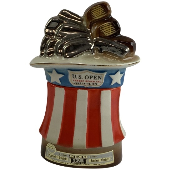 1972 Jim Beam US Open Pebble Beach Commemorative Ceramic Decanter