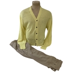 Gene Sarazens Personal Two Piece Vintage Mens Golf Ensemble Including Di Fini Trousers and Knit Cardigan