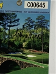 Champion Trevor Immelman Signed 2008 Masters Tournament Sunday Grounds Pass JSA ALOA