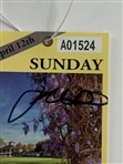 Jordan Spieth Signed 2015 Masters Tournament Sunday Patron Badge JSA ALOA