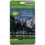 Rory McIlroy Signed 2025 Masters Tournament Berckmans Place Badge JSA ALOA