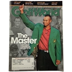 Kultida (Mother) Woods Signed April 2001 GolfWorld Magazine w/ Tiger Cover - Rare! JSA ALOA