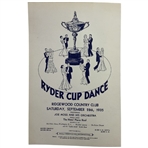 1935 Ryder Cup Dance Promotional Flyer Ridgewood Country Club - Rare