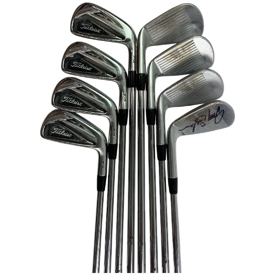Joey Sindelar Signed Personal Tournament UsedTitleist AP2 716 Forged Iron Set of 8 Clubs w/ COA JSA ALOA