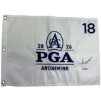 Aaron Rai Signed 2026 PGA Championship at Aronimink Embroidered Flag w 1st Major JSA ALOA