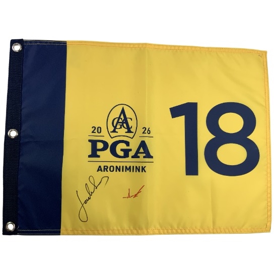 Spieth & Rai Signed 2026 PGA Championship at Aronimink Flag JSA ALOA