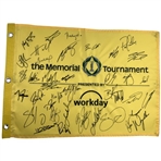 2024 Memorial Tournament Field Signed Golf Pin Flag with 41 Signatures JSA ALOA