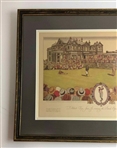 Bobby Jones Signed 1930 British Open Currier & Ives Lithograph - Framed JSA ALOA