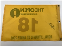 David Duval Signed 2001 The OPEN at Royal Lytham & St. Annes Flag JSA ALOA