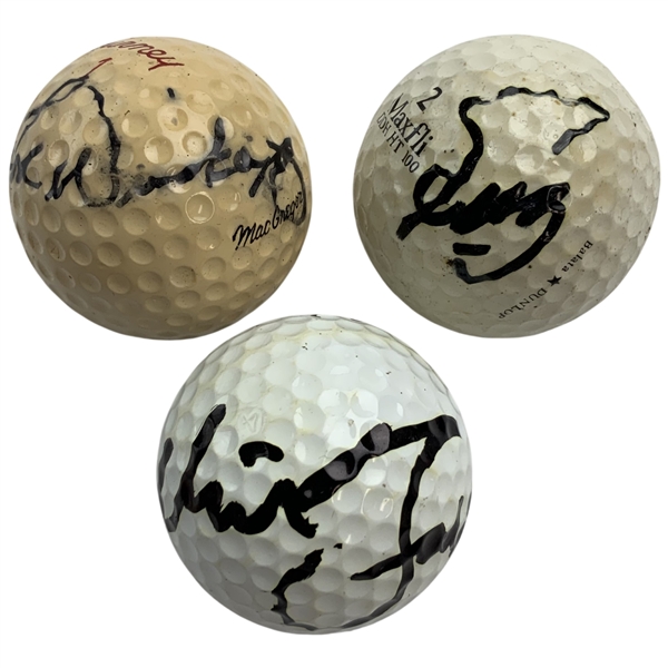 Fuzzy Zoeller, Tom Weiskopf & Nick Faldo Signed Personal Used Golf Balls JSA ALOA