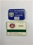 An Assortment of Eight Official United States Open Championship Caddie Badges (1985-1995)