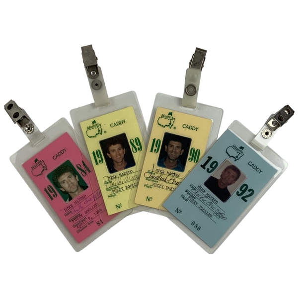 A Collection of Masters Tournament Caddy Identification Badges for Mike Mazzeo