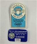 A Collection of Seven United States Open Championship Caddie Badges, 1977-1996