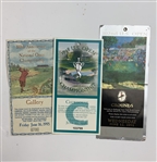 A Collection of approximately 19 pieces of official U.S. Open Golf Championship tickets and parking ephemera, 1981-2002