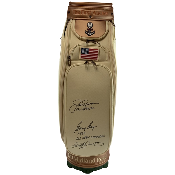 Rory McIlroy, Jack Nicklaus & Gary Player Signed Grand Slam TaylorMade US Open Pinehurst Staff Bag w/ Dates JSA ALOA