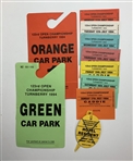 A Collection of The Open Championship Golf Memorabilia and Ephemera Including Caddie Credentials and Hole Location Sheets