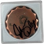 John Daly Signed Sunfish Golf Copper Ball Marker JSA ALOA