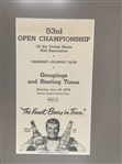 1953 US Open at Oakmont Program & Pairings Sheet from Ben Hogan's Triple Crown - Framed