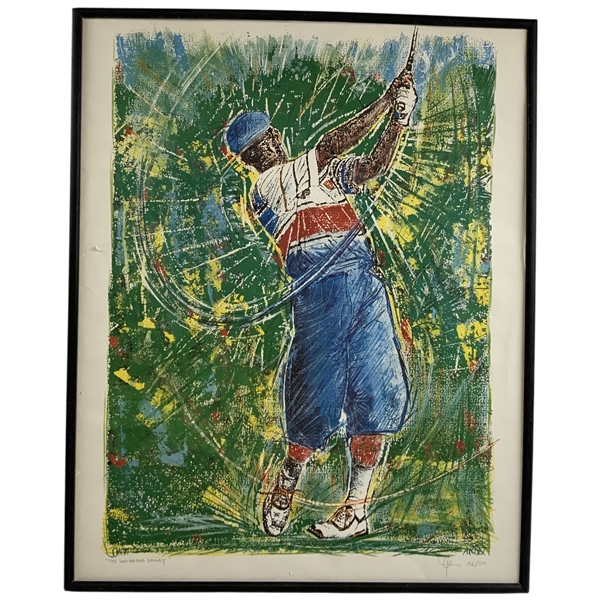 Payne Stewart The Swinging Dandy Serigraph Print by Artist Jon Savino Ltd Ed #16/50 - Framed