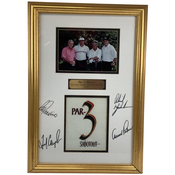 Palmer, Mickelson, Couples & Trevino Signed 2002 Par 3 Shootout Commemorative Display JSA ALOA