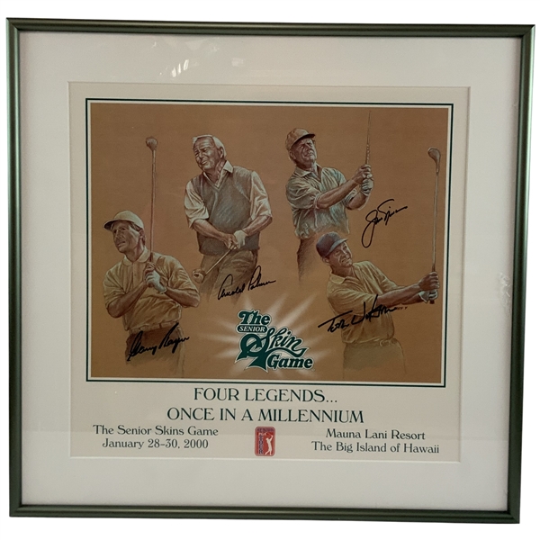 Big Three & Watson Signed 2000 Senior Skins Game Four Legends Commemorative Framed Print JSA ALOA