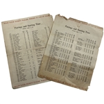 A Pair of 1951 Masters Tournament Pairing Sheets Friday and Sunday Final Round