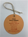 1965 Masters Tournament First Round Admission Ticket Badge No. 799
