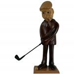 Vintage Hand-Carved Wood Golfer Figurine Attributed to Romer