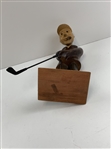 Vintage Hand-Carved Wood Golfer Figurine Attributed to Romer