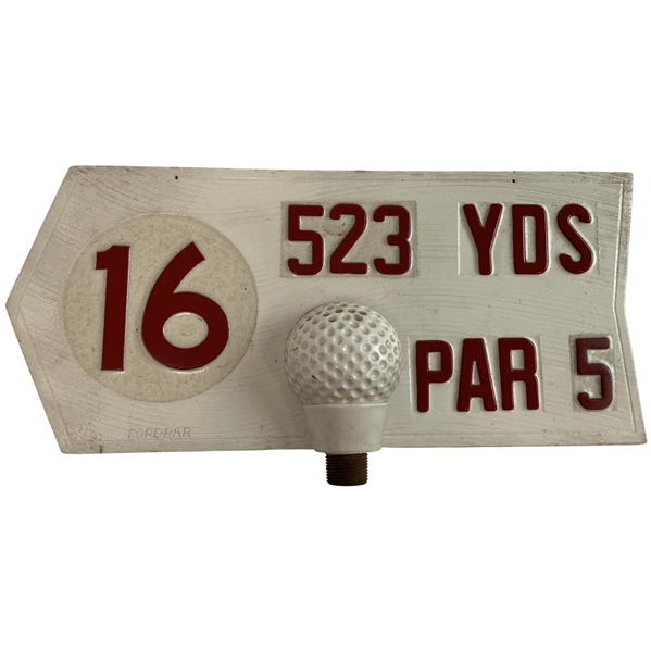 Fore-Par Manufacturing Co. Vintage Composite Golf Course Hole 16 Tee Sign