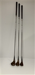 A Trio of RAM Tom Watson Custom Handcrafted by Mario Persimmon Wood Golf Clubs