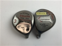 Larry Nelson & Tom Kite Signed Fairway Wood Golf Club Heads JSA ALOA