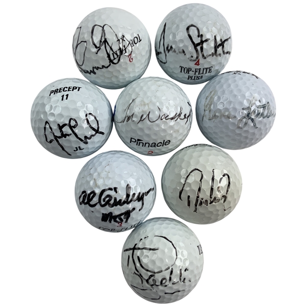 Weiskopf, Leonard, Els & 5 Other Major Winners Signed Golf Balls JSA ALOA