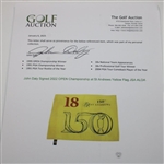 John Daly Signed 2022 OPEN Championship at St Andrews Yellow Flag JSA ALOA