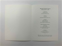 Augusta National Golf Club 2003 Masters Champion Dinner Menu