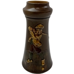 Vintage Ceramic Vase with Raised Golf Figure