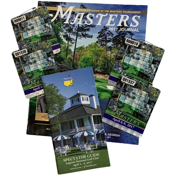 A Collection of 2017 Masters Tournament Official Memorabilia Including Badges and Programs