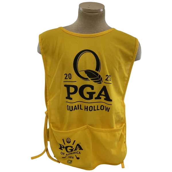 2025 PGA Championship Yellow Quail Hollow Club Caddie Bib - Scheffler Win
