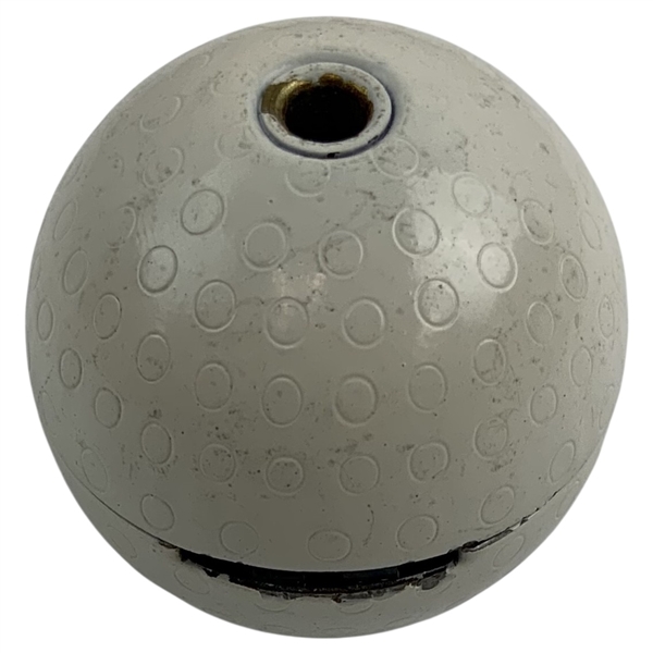 Vintage Golf Ball-Form Cast Metal Novelty Coin Bank