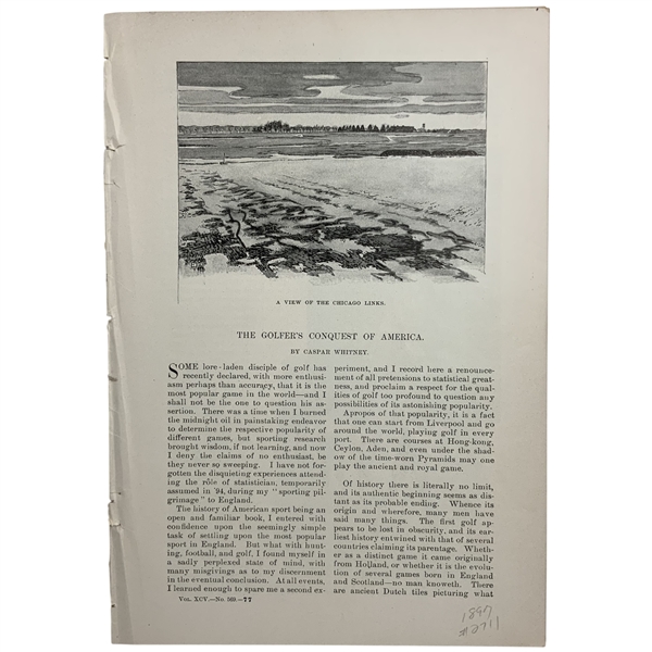 Whitney, Caspar. The Golfers Conquest of America. Harpers New Monthly Magazine, 1897.