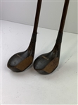 A Set of Three 'Stevens' Hickory Shafted Golf Clubs w/ Two Woods