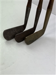 A Set of Three 'Stevens' Hickory Shafted Golf Clubs w/ Two Woods