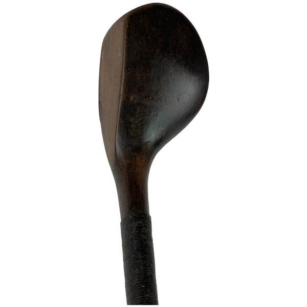 Antique Scared-Head Wood Brassie Golf Club with Hickory Shaft