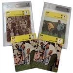 A Collection of Four 1977-1979 Sportscaster Golf Trading Cards Including BGS Graded Bobby Jones and Sam Snead